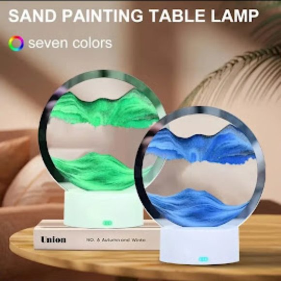 COLOR CHANGING QUICKSAND PAINTING HOURGLASS IN MOTION TABLE LIGHT - Picture 5 of 5